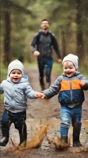 "Puddle jumping therapy! 💦" #childhood #puddlejumping #kids #joy #nature #naturelovers #happykids