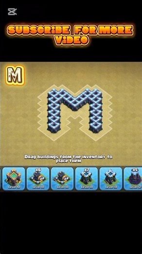 how to create"M" in Clash of Clan /name base design/clash of clan #shorts #clashofclans #cocbases