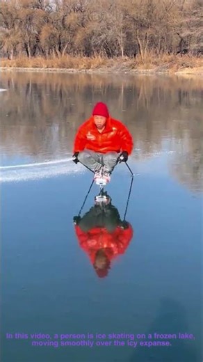 Ice Skating on Frozen Lake: Gliding Smoothly Across Natural Ice Surface