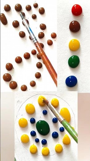 Dot Art with Brush | Colourful Drops Mandala Design | Satisfying Painting