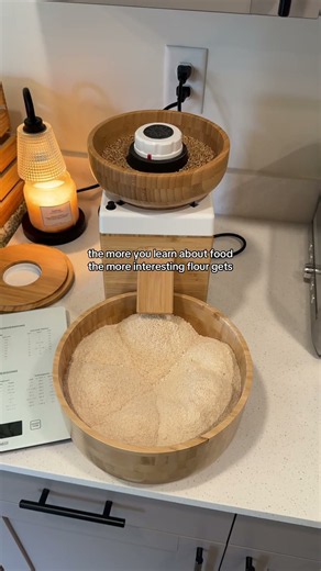 wheat berries to fresh milled flour to bread 🌾 #freshmilledflour #grainmill