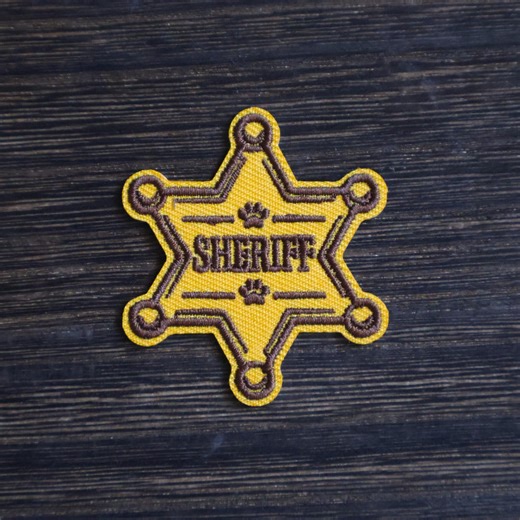 Sheriff Badge Iron-on Patch | Embroidered Dog Bandana Patch | Scout Merit Badges - Etsy