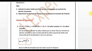 Mathématiques financières Les annuités- exercices corrigés | عالم طلبة الاقتصاد