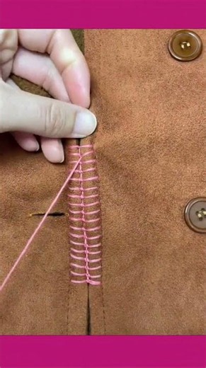 Watch creative needle and thread techniques create perfect stitches #sewing #needlework #handmade
