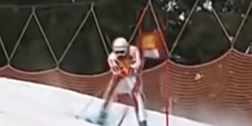 Skier screams in agony as groin hits slalom gate in resurfaced clip