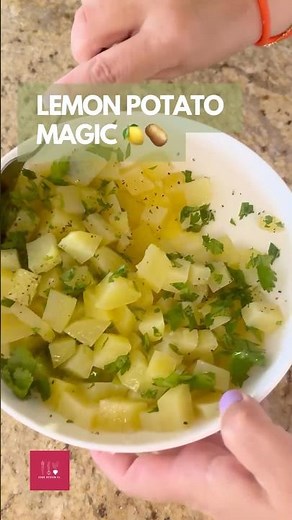 STOP SCROLLING! This Lemon Potato Salad Is SO FRESH 😳🥔🍋🔥 (Vegan + GF Glow) #salad