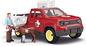 Schleich Farm World - 29 PC Veterinarian, Truck and Cow Figurine with Accessories Playset - Farm Animal Toys for Boys and Girls - Vet Animal Hospital Play Set for Toddlers and Kids Ages 3+ | 42727