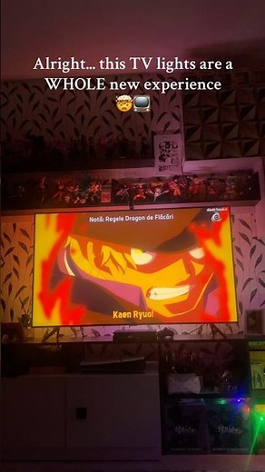 This is the dream for a home-made cinema! 🤯📺 #anime #onepiece #tv #ambient #govee #backlight