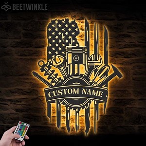 Custom Tools Repair Metal Wall Art LED Light Personalized Tools Shop Name Sign Home Decor Mechanic Tools Decoration Repairman Birthday Xmas - Etsy