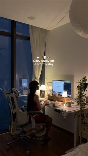 Cozy Study on a Stormy Day 🌧️ ✨ #studywithme