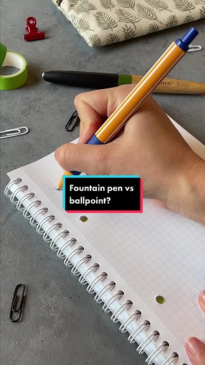 Here’s the difference between a ballpoint and fountain pen! ✍️ Which one do you prefer to write with? 🤔 Featuring the STABILO pointball ballpoint and Grow fountain pen 🎨 #tiktokpoll #stabilo #stabilouk #fountainpen #ballpointpen #art #handwriting #fyp