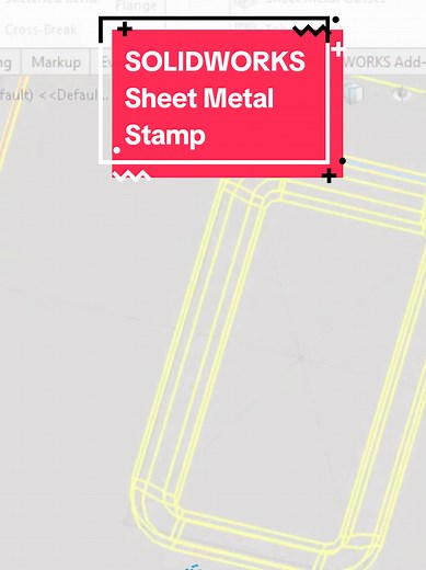 SOLIDWORKS Sheet Metal membuat stamp dengan ukuran custom #sheetmetal #fabrication #solidworks #fyp #ptarismadata #engineering #teknikmesin