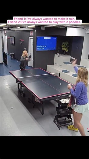PingPod on Instagram: "Double paddle vs. ball storm… the showdown nobody asked for 😅 Submit your replays for a chance to be featured next. #pingpong #pingpod #friends #funny"