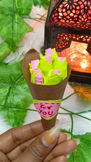 "Mini paper tulips for maximum happiness 🌷💖" #asthetic #diy #art #craft