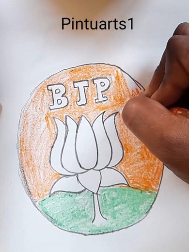 BJP Logo Sketch | How to create logo #bjp #rjd #shorts #viral #trending #art #sketch #election