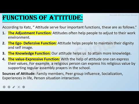 Attitude: Functions Of Attitude || Organizational Behaviour