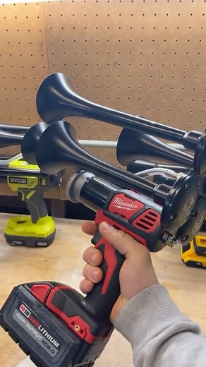 10K views · 4.4K reactions | Check us out. Over 9 brands available! #impacttrainhorns #horns #horn #trainhorn #airhorn #milwaukee #dewalt #ryobi #giftsforhim #tools #fyp #4u #impact | Impact Train Horns | Facebook