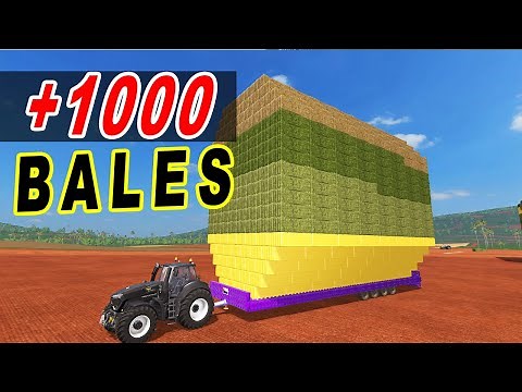 Farming Simulator 17 | +1000 BALE AUTOMATIC LOADING TRAILER !!! VERY CRAZY HARVESTING AND BALING...