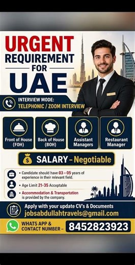 UAE Jobs 28 Apr 2026 | Hotel Jobs + Construction Jobs | Free Accommodation