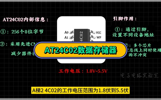 能将数据保存100年的存储器 AT24C02 eeprom i2c存储器 #单片机#电子技术#数据存储器 #eeprom #at24c02