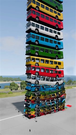 Physics | Simulation | Crashes 💥 on Instagram: "Ultimate Bus Gravity Test 😵🚌💥 Watch the Chaos . . . . . Hi! New Reel video Mixed Rainbow Colour Buses Fall Crash in the game BeamNG.drive Thank you for watching! If you enjoyed this video, please click the like, leave a comment and Follow to my Page. Game Info: BeamNG.drive is a realistic, immersive driving game offering near-limitless possibilities. Our soft-body physics engine simulates every component of a vehicle in real time, resulting in