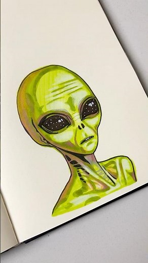 drawing green man#alien #sketchbook #fanart #drawing #scifi