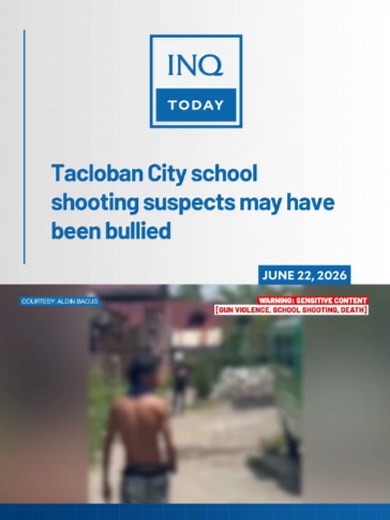 The Police Regional Office Eastern Visayas says the suspects behind the deadly shooting incident at a school in Tacloban City were reportedly victims of bullying. #TikTokNews #SocialNews #NewsPH #inquirerdotnet