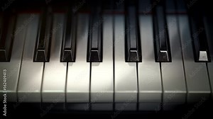 Piano keys close up, loopable (4K,ultra high definition 2160p, seamless loop)
