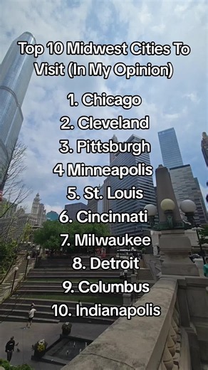 Top 10 Cities In The Midwest To Visit (In My Opinion) #top10 #Midwest #Chicago #indianapolis #fyp