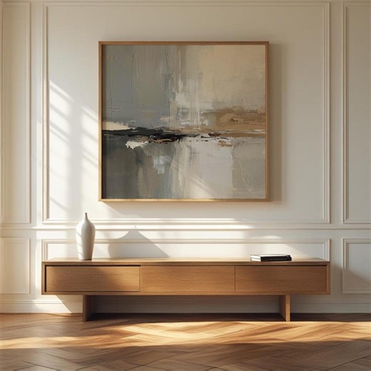 Beige and Grey Abstract Wall Art Contemporary Textured Wall Art Minimalist Abstract Painting Modern Art for Living Room - Etsy