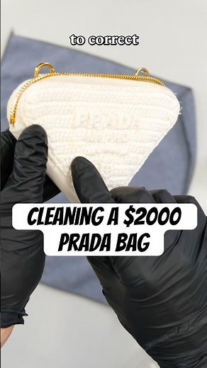 Hand Cleaning A $2,000 Prada Bag #luxury #satisfying