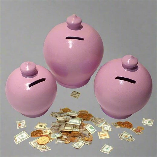 Baby Pink With Glitter, Piggy Bank for Girl SET OF 3, Piggy Bank for Kids, Piggy Bank for Cash, Piggy Bank for Coin, Piggy Bank for Birthday - Etsy