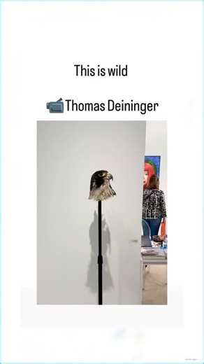 Global clipa on Instagram: "The post shares a 19-second time-lapse video by Rhode Island artist Thomas Deininger, depicting the gradual assembly of a surreal eagle-head sculpture from discarded fabrics, feathers, and objects on a pedestal, evolving from minimal to chaotically intricate. Deininger, born in 1970, specializes in environmental-themed assemblages that repurpose waste into provocative art, blending sculpture with stop-motion to critique consumerism and celebrate found-object creativit