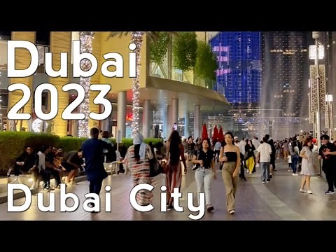 Dubai Burj Khalifa, Night City Center Walking Tour 4K | United Arab Emirates 🇦🇪