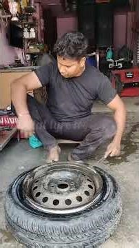 Ertiga tyre puncture chacking and tubeless valve air leakage problem instant new valve installation🫡