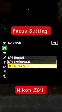 Focus Setting Nikon Z6ii | AF-S Single | AF-C Continue | AF-M Menual | Auto Focus | Pk Studio Kota