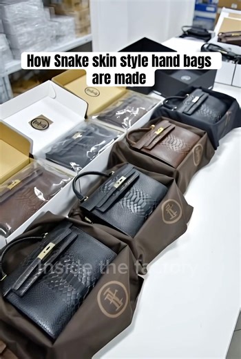 How Snake Style Leather Bags Are Made Inside the Factory 🐍👜 #shorts