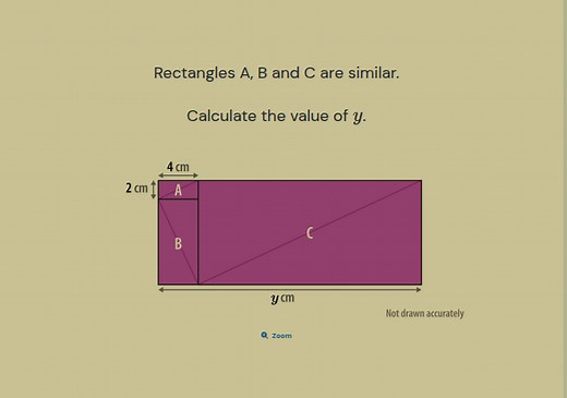 Rectangles A, B and C are similar. Calculate the value of y. ... | Filo