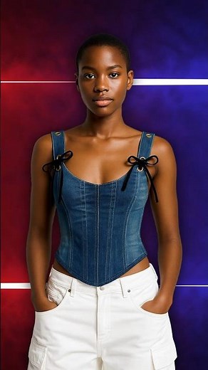 How to Style a Denim Corset | Upcycled Fashion 💙