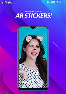 Explore your fun side with the built-in AR stickers in the all-new #Smart3Plus! The dynamic “faco” function matches 120 degrees of your actions, so that your portrait is more vivid and natural! Learn more: http://bit.ly/2VVgyhz Buy Now: http://bit.ly/2W0kRbx #PassionKoPehchano #InfinixPakistan | Infinix Mobile