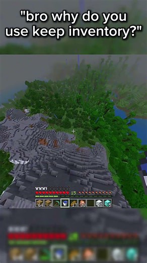 Bro why do you use keep inventory? #minecraft #minecraftsurvivalseriesepisode1 #gaming