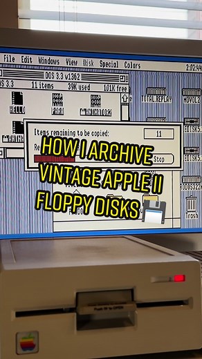 Replying to @TurboTape I backup vintage apple II floppy disks using a compact flash to IDE “hard drive” card from ReActive Micro, installed in my Apple IIGS. #retrocomputer #retrogaming #80s #90s #floppydisk #tech #asmr