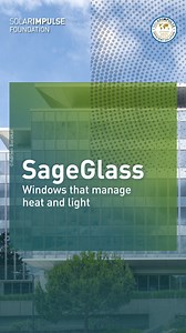 When a building🏙 is covered in glass, it can get very hot🌡. SageGlass, a Saint-Gobain company blocks up to 96% of solar☀️ heat in the summer. #beyond1000solutions | Climate Impulse