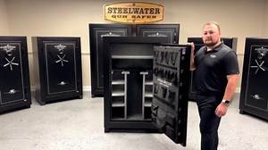 STEELWATER GUN SAFES Heavy Duty 39 Long Gun E.M.P Proof Gun Safe, 60 Minute Fire Protection, Auto LED Lights, Dehumidifier, Door Organizer & Interior Outlet for Rifles and More. LD593924-AM