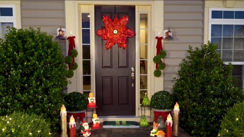 Mr. Christmas 35" Outdoor Twinkling LED Poinsettia, Illuminated Holiday Decoration