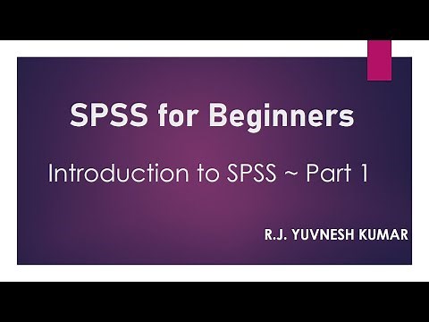 SPSS for Beginners - Introduction Part 1 (TAMIL)