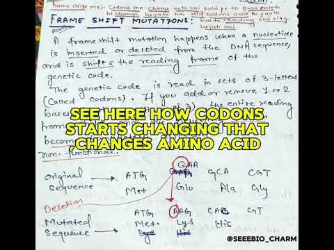 Frame shift mutation and concept of microdeletion in short notes :)