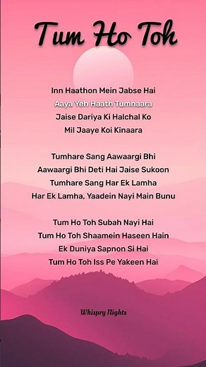 Tum Ho Toh (Lyrics) | Vishal Mishra, Hansika Pareek | Saiyaara | Hindi Song