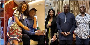 Actress Regina Daniels and Ned Nwoko discuss politics with Festus Keyamo