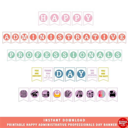 Administrative Professionals Day Banner Printable, Admin Assistant Appreciation Decor, Instant Download - Etsy